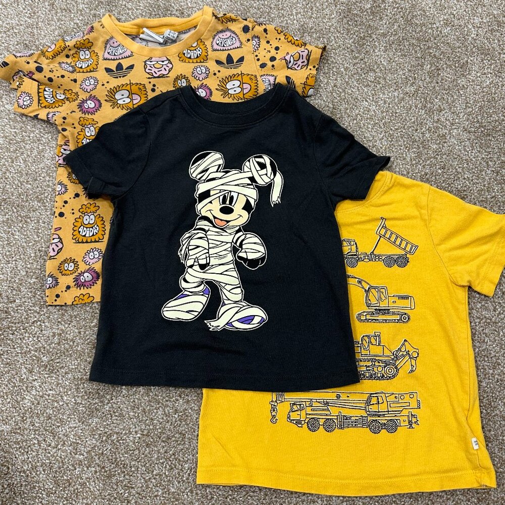 adidas Disney gap Toddler T-Shirts Set of 3 - Size 3T - Yellow / Black